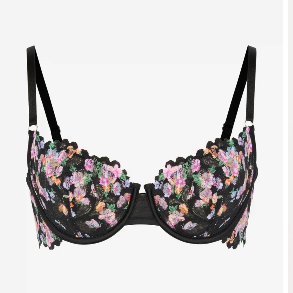 SAVAGE X FENTY 38B FLORAL LACE UNLINED BALCONETTE BRA